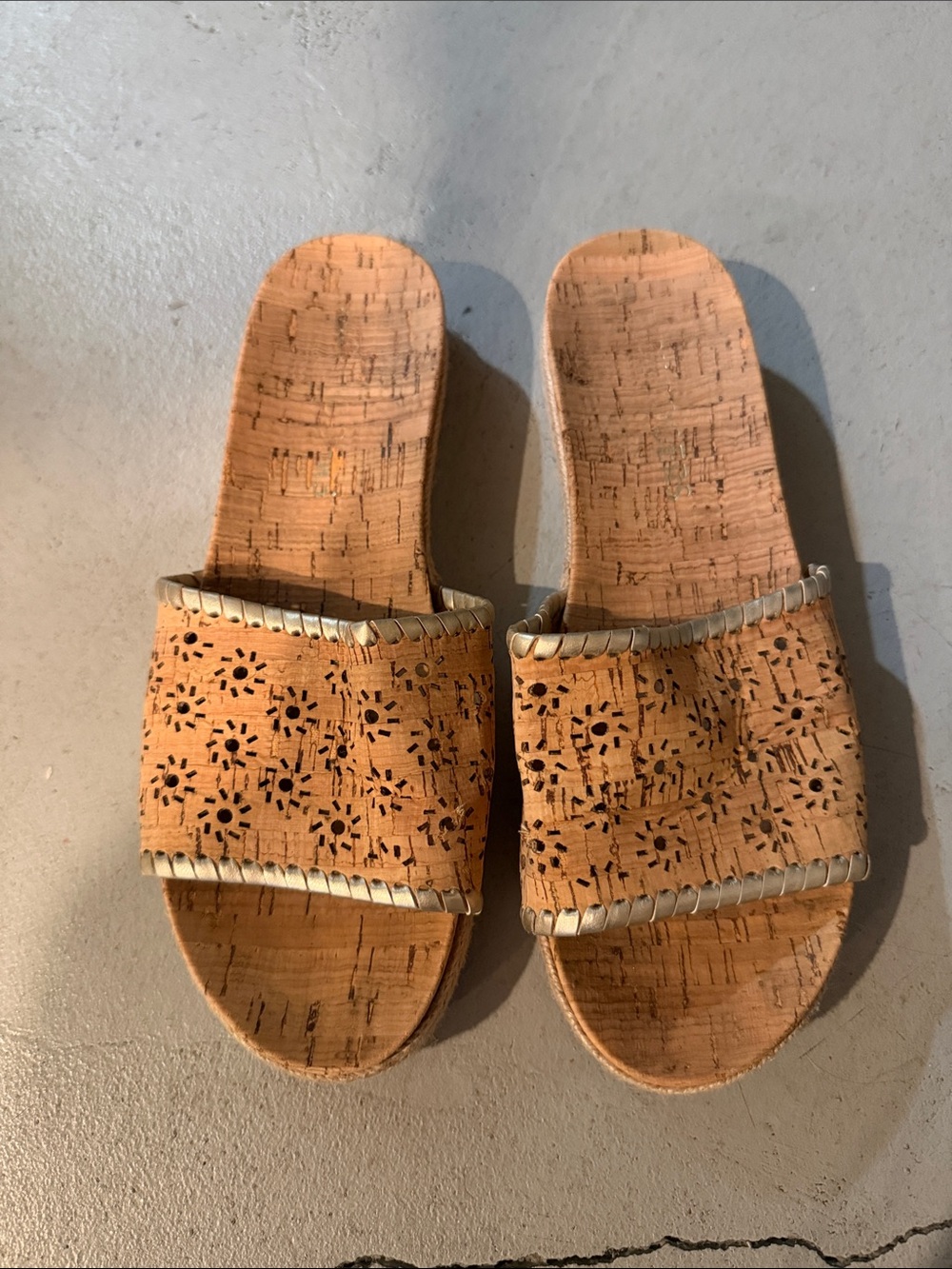 Jack Rogers Cork Perforated Slide Sandals Size 8